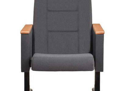 Gray Art Deco Armchair Luxury 1-Seater Theater Armchair Single Seater Textile